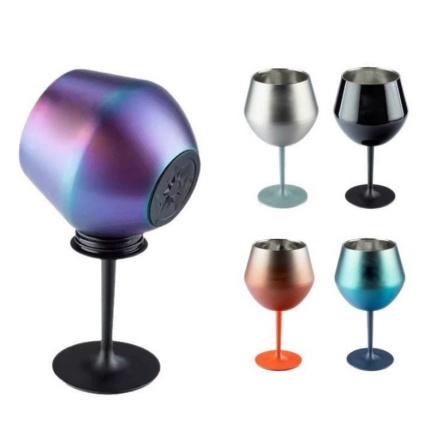 350 ml vacuum wine cup with 304 s/s inner, 201 s/s outer with paint coating,The base of the cup can be detached